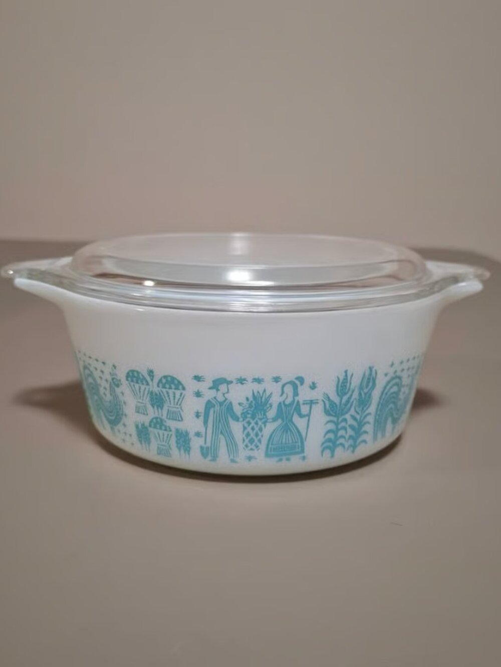 Pyrex 472 Amish Butterprint 1 1/2 Pint Casserole Bowl With Clear Glass Lid